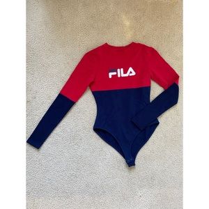 New FILA blue and red bodysuit